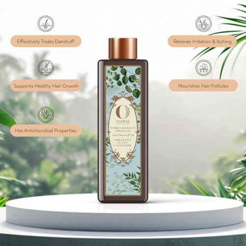 Ohria Ayurveda Nimba Karanj Thailam Anti-Dandruff Hair Oil | Neem, Triphala, Karanj | Scalp Health & Hair Nourishment | For All Hair Types | 200ml - Image 3