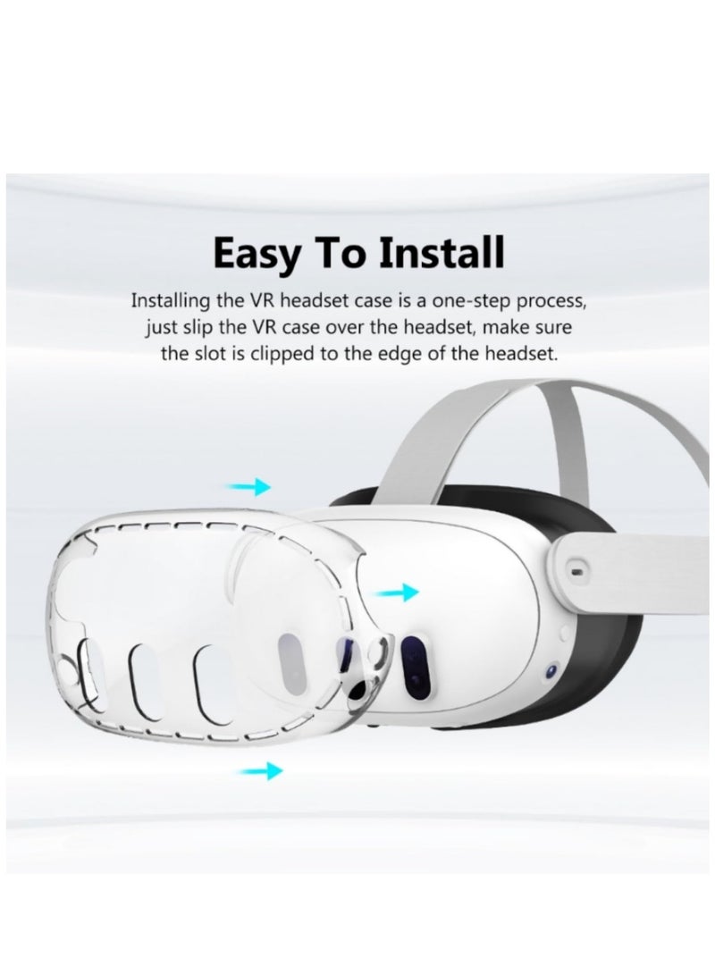 Headset Transparent Protective Case Anti-Scratch Headset Head Protective Cover for Meta Quest 3 VR Accessories - Image 3