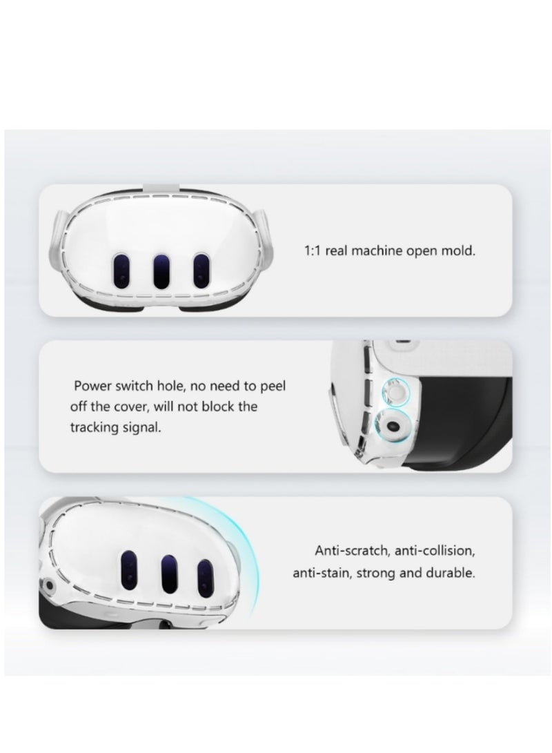 Headset Transparent Protective Case Anti-Scratch Headset Head Protective Cover for Meta Quest 3 VR Accessories - Image 5