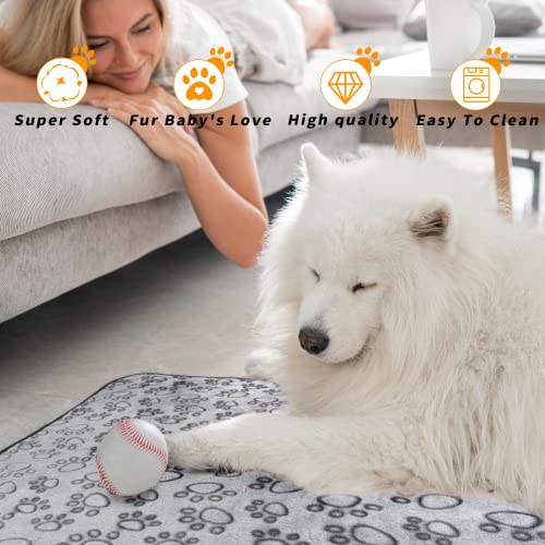 LOKOZ Small Dog Blanket for Medium Large Dogs Fleece Puppy Blanket Washable Dog Blankets for Bed Couch Protection with Cute Paw Print Pet Puppy Cat Blanket - Image 3