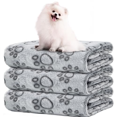 LOKOZ Small Dog Blanket for Medium Large Dogs Fleece Puppy Blanket Washable Dog Blankets for Bed Couch Protection with Cute Paw Print Pet Puppy Cat Blanket - Image 1