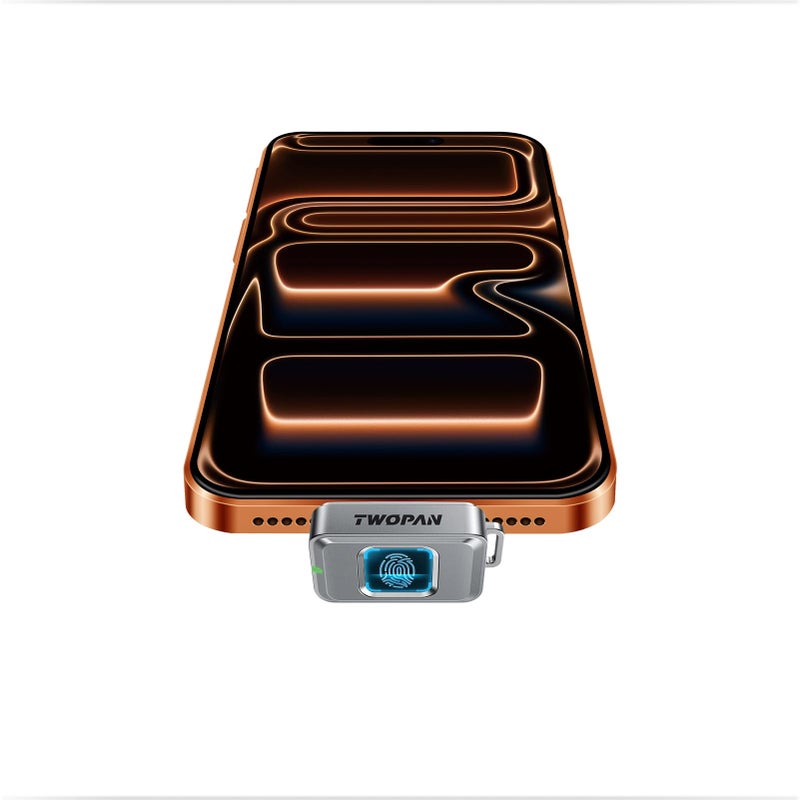 TWOPAN Nano SSD 256GB, USB-C External SSD Storage Hard Drive with Fingerprint Lock, Compatible with iPhone 17/16/15, MacBook, iPad, Steam Deck, PS5, Selfie Stick, Android, Travel and Backup - Image 1