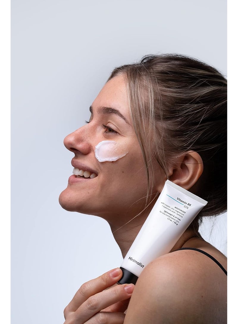 MINIMALIST مرطب وجه بفيتامين ب5 بنسبة 10% بتصميم بسيط للبشرة الدهنية والمعرضة لحب الشباب | خالي من الزيت سريع الامتصاص جل خفيف الوزن | للنساء والرجال | 1.7 أونصة / 50 جرام - Image 2