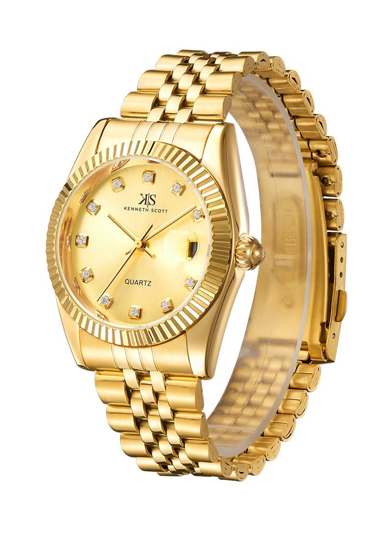 كينيث سكوت ساعة يد رجالية من الستانلس ستيل بعقارب - -  مم - Image 2