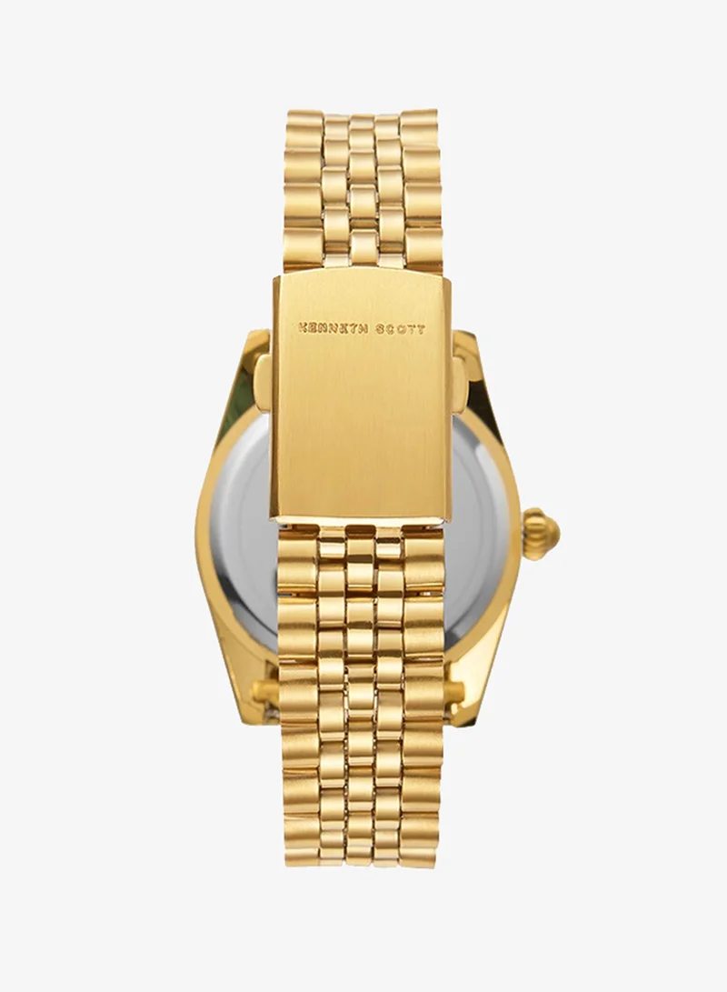 Kenneth Scott Champagne Men's Stainless Steel Analog Watch K22036-GBGC - 35 mm for Men | Best Price UAE