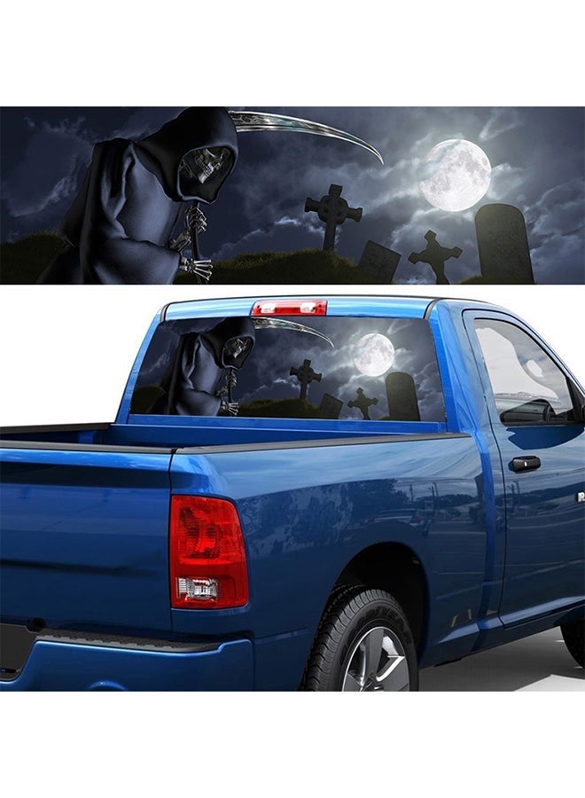 NIBEMINENT Death Cemetery Pattern Horror Series Car Rear Window Decorative Sticker - Image 2