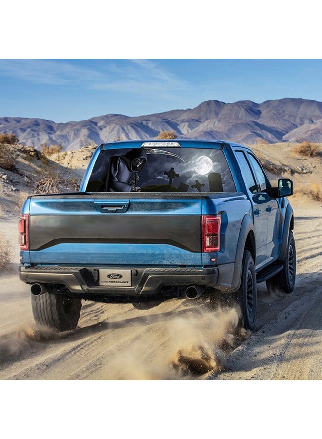 NIBEMINENT Death Cemetery Pattern Horror Series Car Rear Window Decorative Sticker - Image 4