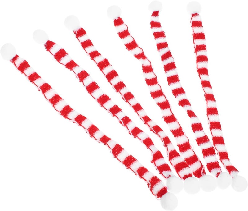 VOSAREA 6Pcs Mini Christmas Wine Bottle Scarves DIY Knitted Holiday Decorations for Dolls Crafts and Festive Table Ornaments Soft Cloth Material for Xmas - Image 1
