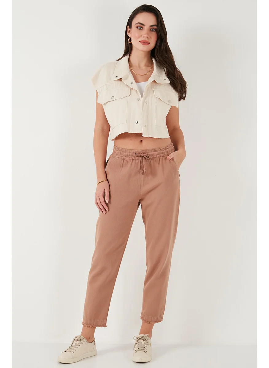 Lela Cotton Normal Waist Regular Fit Straight Leg Trousers Women's Trousers 668YP42282S4
