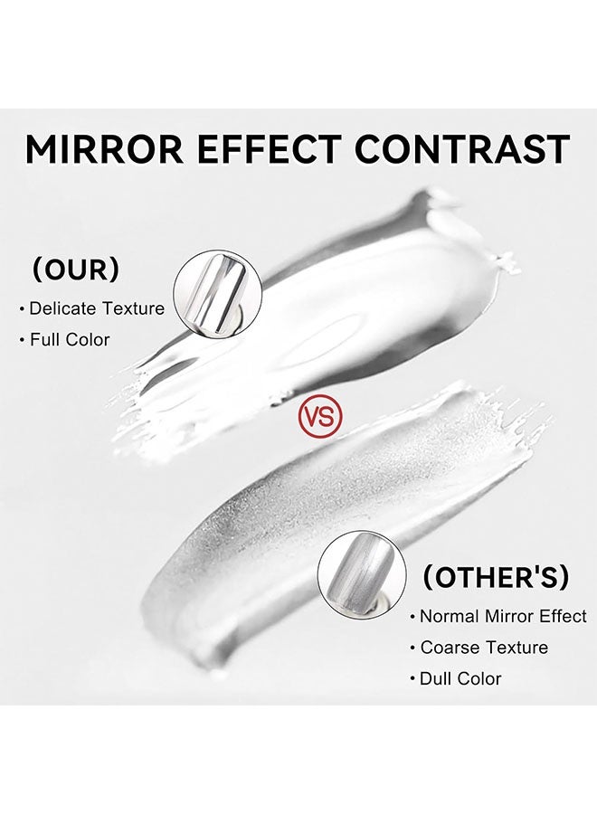 CmaaDu Ultra Bright Metallic Gel，Silver Gel Nail Polish, Chrome Nail Polish Painting Gel, Quick Drying, Long Lasting, Mirror Effect Metallic Gel Nail Polish, Super Glossy Soak off UV/LED Home Salon DIY Manicure - Image 4