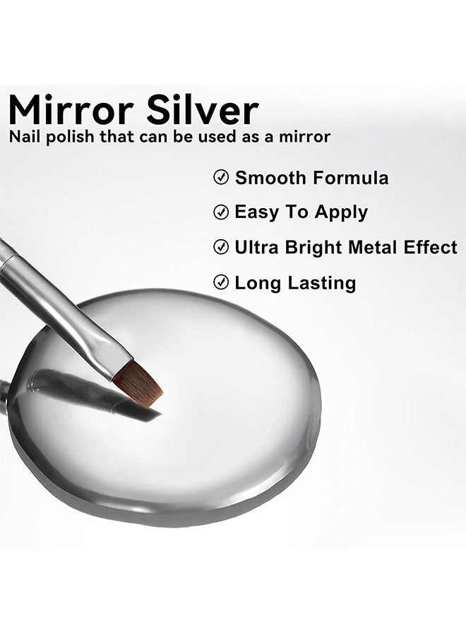 CmaaDu Ultra Bright Metallic Gel，Silver Gel Nail Polish, Chrome Nail Polish Painting Gel, Quick Drying, Long Lasting, Mirror Effect Metallic Gel Nail Polish, Super Glossy Soak off UV/LED Home Salon DIY Manicure - Image 3