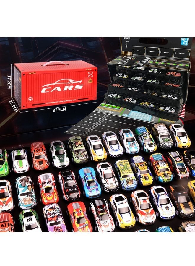 general Large Pack Pull Back Toy Cars with Storage Box,Pull Back to Force Toy Cars, Alloy Cast Mini Die-Cast Race Cars Vehicles Bulk, Party Favor Cars Toys, Best Gifts for Toddlers - Image 1