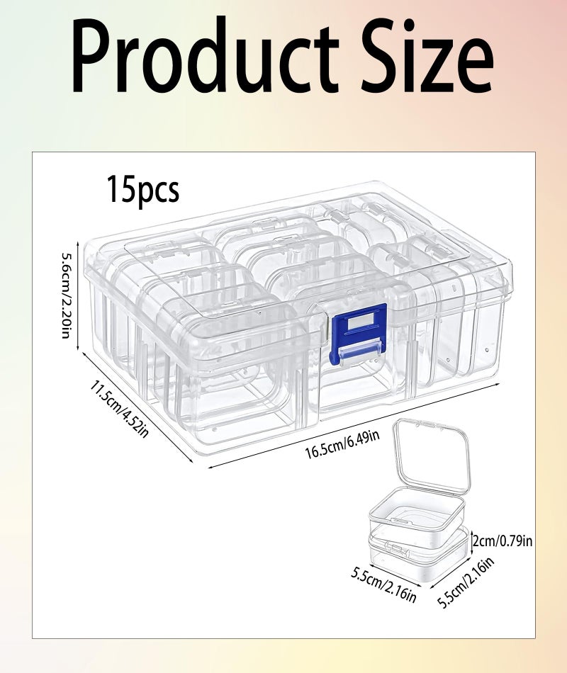 Korvika 15Pcs Jewellery Organisers Box, Acrylic Earring Organizer Box With Multiple Compartments, Clear Jwell Organizer Storage Box For Women, Stackable Jewellery Organiser For Home And Travel - Image 2