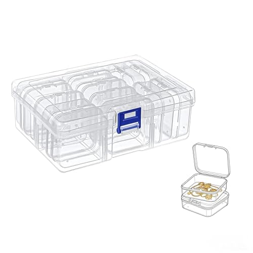 Korvika 15Pcs Jewellery Organisers Box, Acrylic Earring Organizer Box With Multiple Compartments, Clear Jwell Organizer Storage Box For Women, Stackable Jewellery Organiser For Home And Travel - Image 1