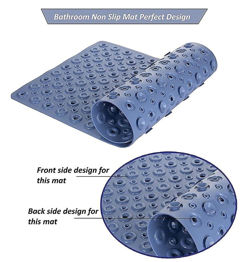 Yorten Multipurpose Silicone Anti-Slip Bathroom Mat for Shower Spa with Non Slip Feet Kitchen Indoor Outdoor Use (Blue Round) - Image 2