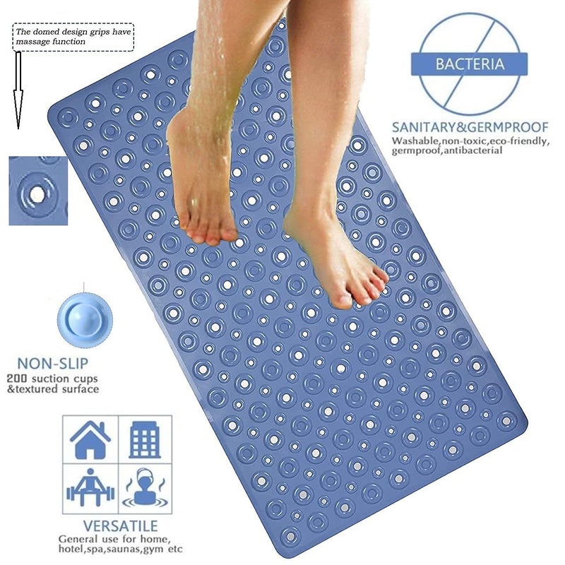 Yorten Multipurpose Silicone Anti-Slip Bathroom Mat for Shower Spa with Non Slip Feet Kitchen Indoor Outdoor Use (Blue Round) - Image 4