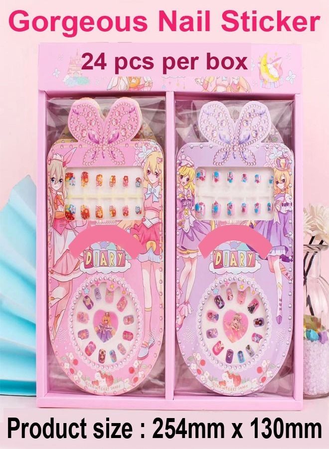 Beautiful Nail Sticker Set Manicure Nail Art Kit for Kids Girls - Image 1