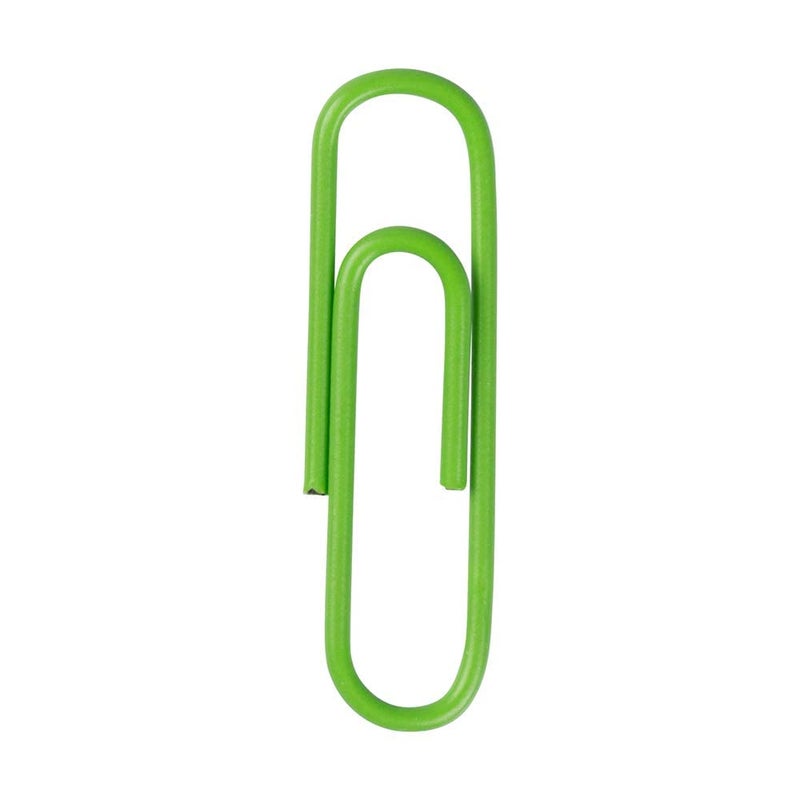 JAM PAPER Colorful Standard Paper Clips - Regular 1 Inch - Lime Green Paperclips - 100/Pack - Image 3