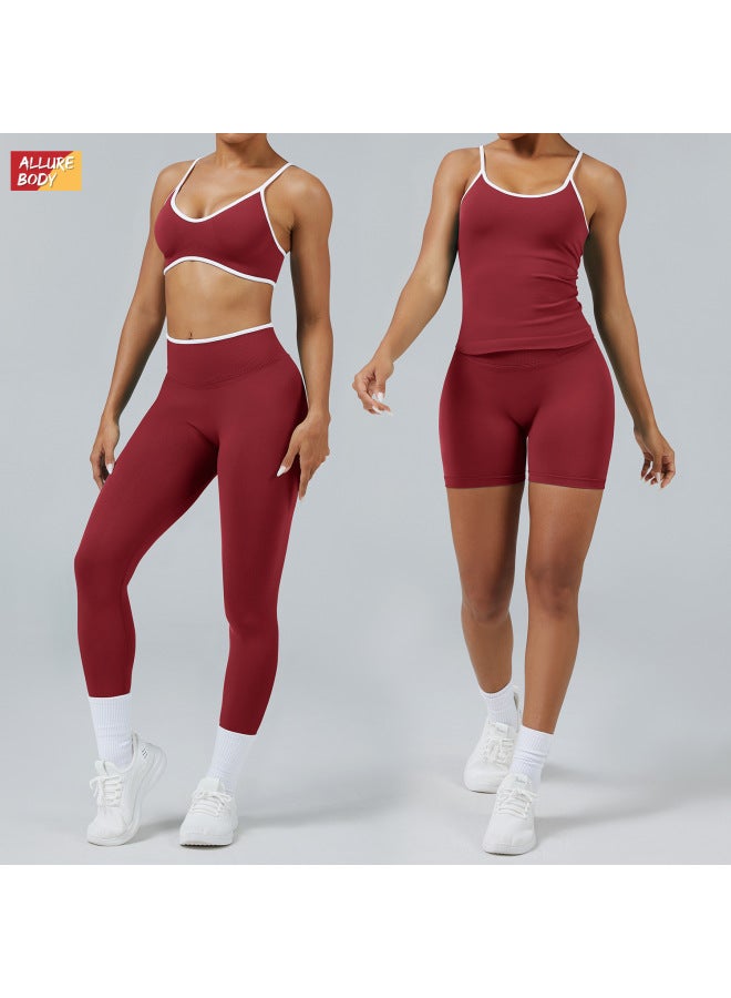 Color Matching Sports Suit For Women, Contrasting Color Backless Tight Yoga Suit, Quick-drying Outer Wear, Running Sports Fitness Yoga Suit - Image 2