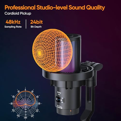 COMICA EJoy Uni USB Condenser Microphone – Computer Mic with Noise Cancellation, Mute, Gain, Monitoring – for Streaming, Podcast, Gaming, YouTube, PC, Mac, PS5, PS4 (Desktop Mic) - Image 3