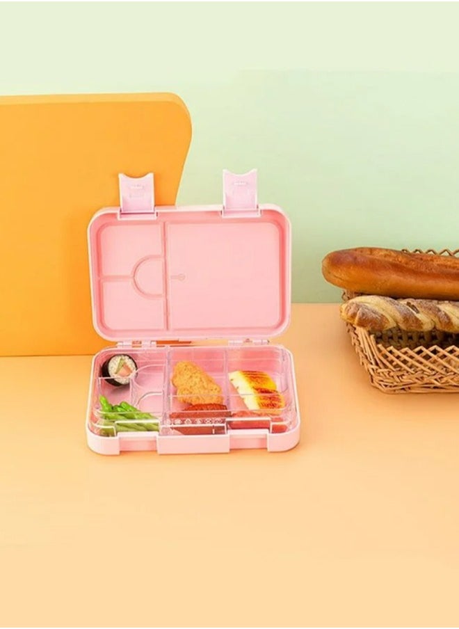 Arabest - Bento Lunch Box Boxes Container Bundle Divider Double Insulation Translucent Box Microwave Safe 21x15x4.5cm - Image 1