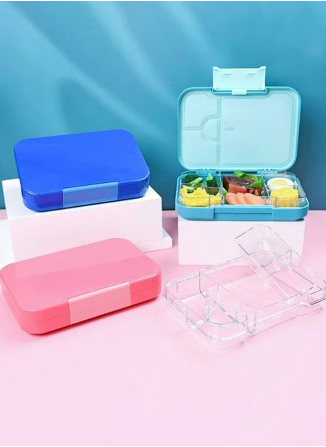 Arabest - Bento Lunch Box Boxes Container Bundle Divider Double Insulation Translucent Box Microwave Safe 21x15x4.5cm - Image 1