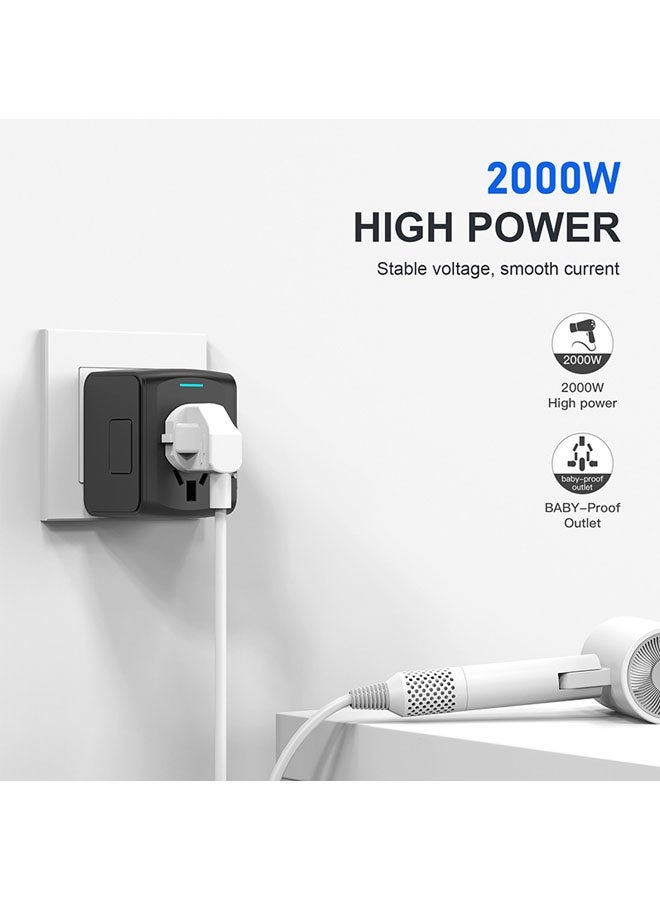 Bukela Universal International Travel Power Adapter W/High Speed 2.4A USB-A, 3.0A USB-C Wall Charger, European Adapter, Worldwide AC Outlet Plugs Adapters for Europe, UK, US, AU, Asia-Black - Image 4