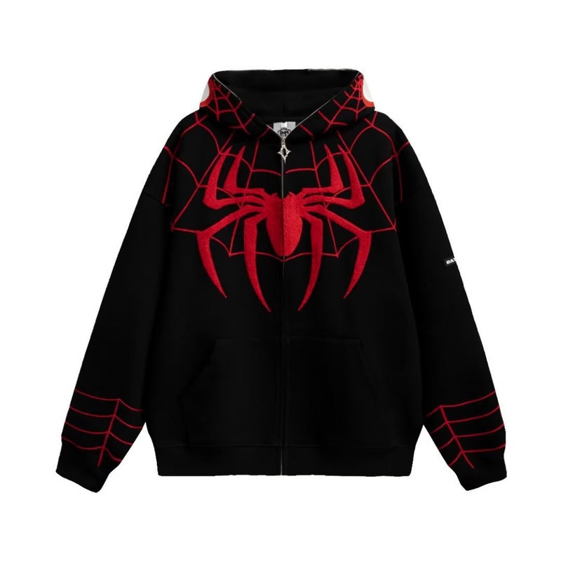 O American Jacket Spider Zipper National Fashion Autumn Men'S And Women'S Ve Cardigan Sweater Original Embroidered Couple Rsize High Street - Image 1