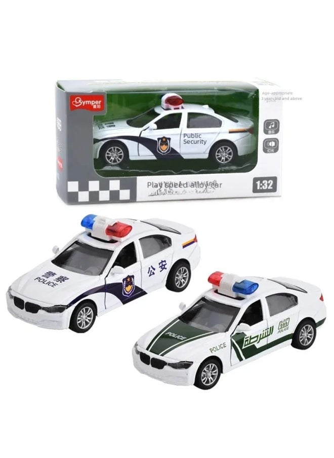 Alloy Car Model Double Door Pullback Emergency Children Toy Audio Light Anti-car Children Play Racing Car Warrior Teenager-Color:Explosion-proof Special Police  - Image 4