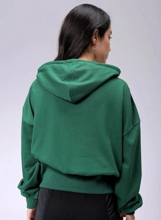 Freehand  Women Regular Fit Solid Hooded Neck Long Sleeve Balloon Sweatshirt  | Best Price UAE