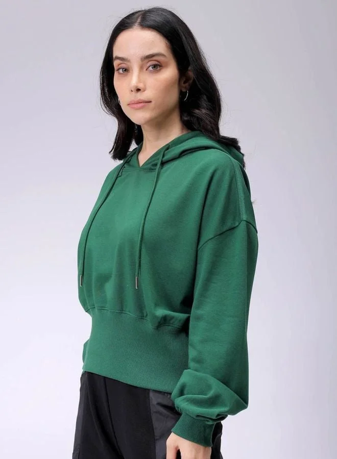 Freehand  Women Regular Fit Solid Hooded Neck Long Sleeve Balloon Sweatshirt  | Best Price UAE