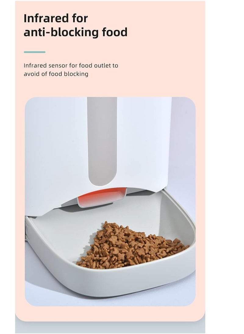 Petwant 4.3L Smart Pet Feeder, F1 Wi-Fi Enabled App Control Automatic Food Dispenser with Portion Control, Distribution Alarms, 10s Voice Recorder, 4 Meals per Day for Cats and Dogs  - Image 4