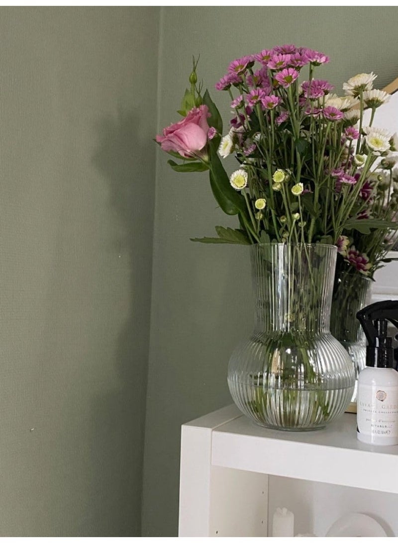 14x20cm Clear Glass Vase with Cylinder Neck Polygon Vase for Flower and Plant Display - Image 3