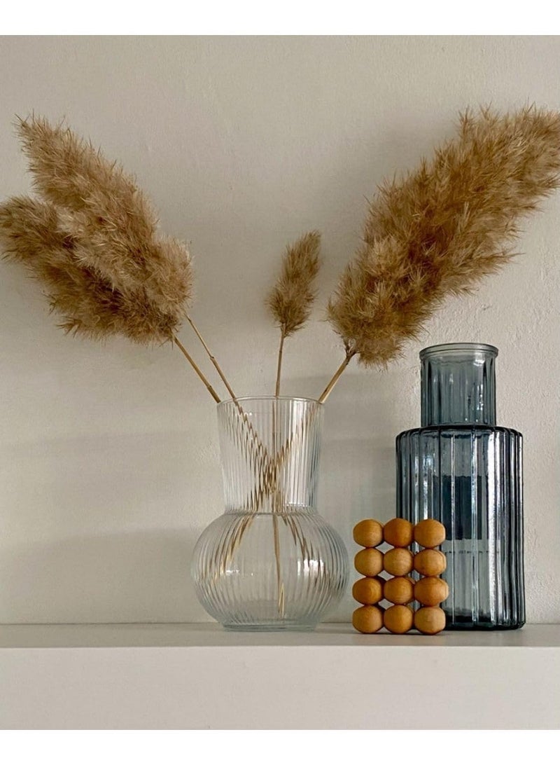 14x20cm Clear Glass Vase with Cylinder Neck Polygon Vase for Flower and Plant Display - Image 4