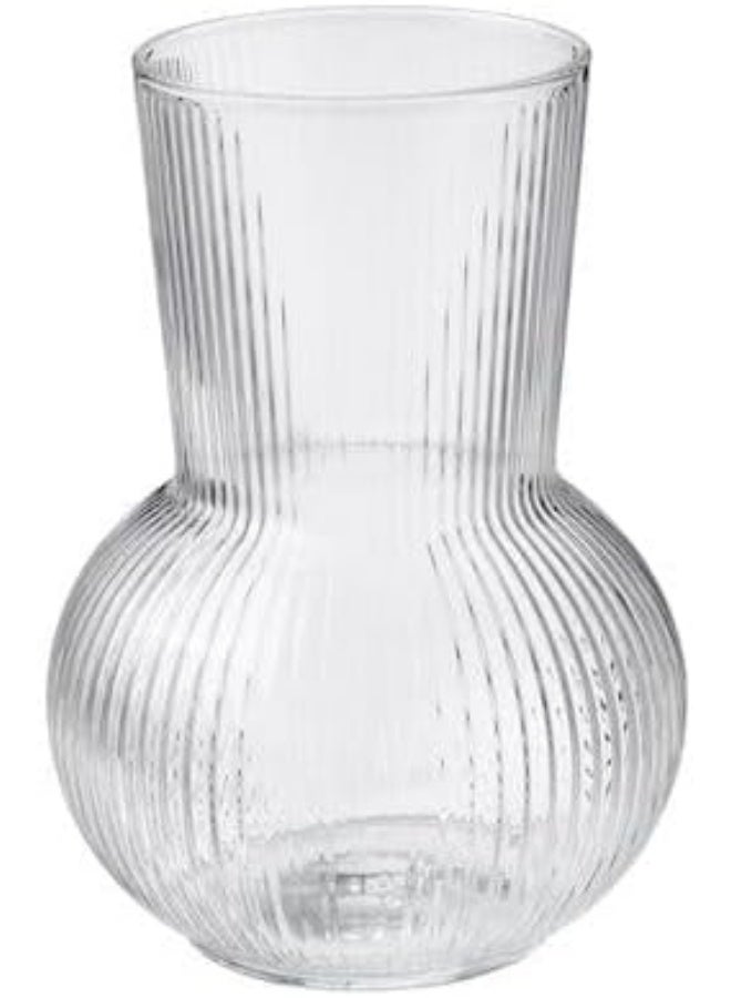 14x20cm Clear Glass Vase with Cylinder Neck Polygon Vase for Flower and Plant Display - Image 2