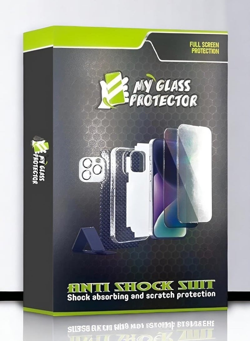 GO-DES Full protection package for iPhone 14 Pro Max, protection case made of high-quality materials, screen protection and high definition HD, phone camera protection, maximum protection - Image 3