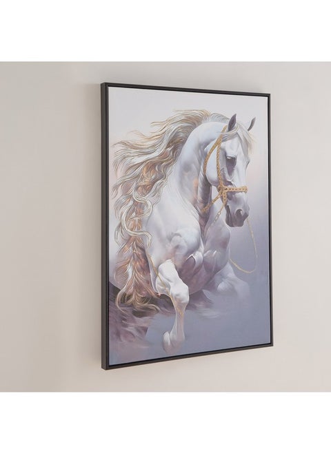 Iqra Samra Running Horse Framed Canvas with Foil 70 x 2.8 x 50 cm