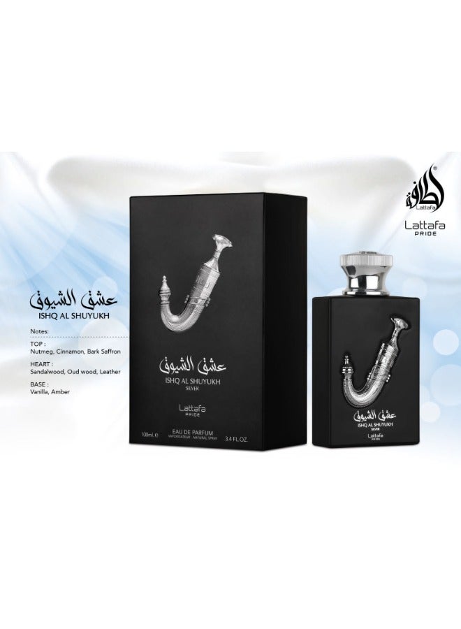 Lattafa PRIDE ISHQ AL SHUYUKH Silver Eau de Parfum -100ml | Exquisite Unisex Oriental Fragrance - Image 4