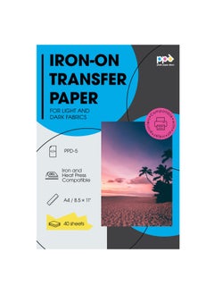 ppd Inkjet Heat Transfer Paper For T-Shirts 40 Sheet Pack Mixed Light And Dark Letter 8.5X11 -  -5-Mix-40  - Image 1
