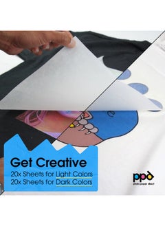 ppd Inkjet Heat Transfer Paper For T-Shirts 40 Sheet Pack Mixed Light And Dark Letter 8.5X11 -  -5-Mix-40  - Image 2