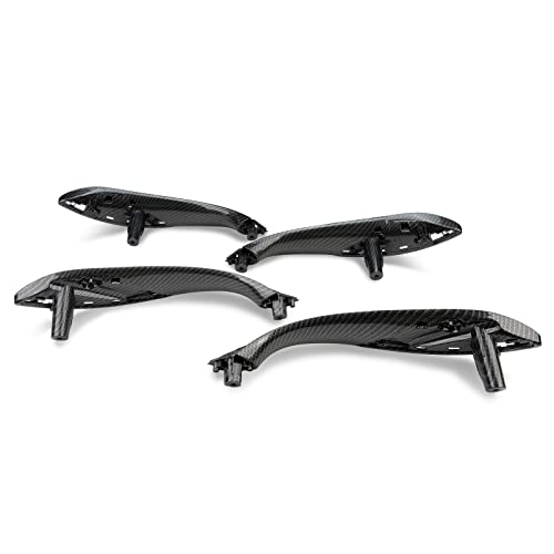 WEILEITE Front Interior Door Pull Handles Grab Bracket Trim Set Compatible with BMW 3 Series 4 Series 320,328,330,335,M3 2012-2018 and 428, 435,M4 2014-2017 Replace 51417279311(Carbon Fiber,4Pcs) - Image 1