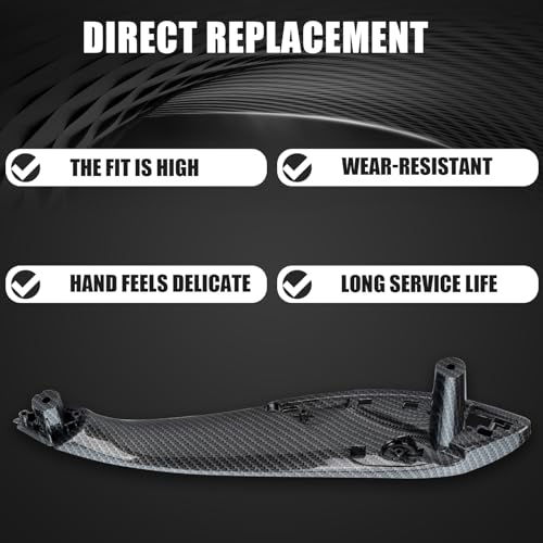 WEILEITE Front Interior Door Pull Handles Grab Bracket Trim Set Compatible with BMW 3 Series 4 Series 320,328,330,335,M3 2012-2018 and 428, 435,M4 2014-2017 Replace 51417279311(Carbon Fiber,4Pcs) - Image 3