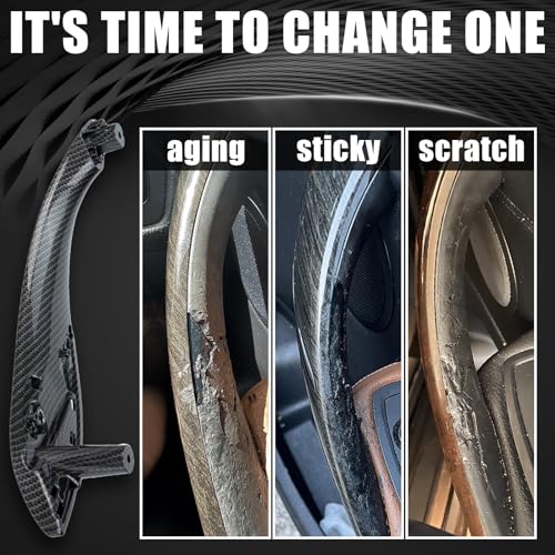 WEILEITE Front Interior Door Pull Handles Grab Bracket Trim Set Compatible with BMW 3 Series 4 Series 320,328,330,335,M3 2012-2018 and 428, 435,M4 2014-2017 Replace 51417279311(Carbon Fiber,4Pcs) - Image 2