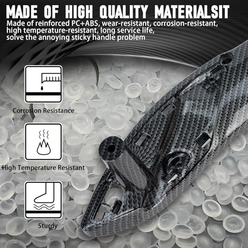 WEILEITE Front Interior Door Pull Handles Grab Bracket Trim Set Compatible with BMW 3 Series 4 Series 320,328,330,335,M3 2012-2018 and 428, 435,M4 2014-2017 Replace 51417279311(Carbon Fiber,4Pcs) - Image 4