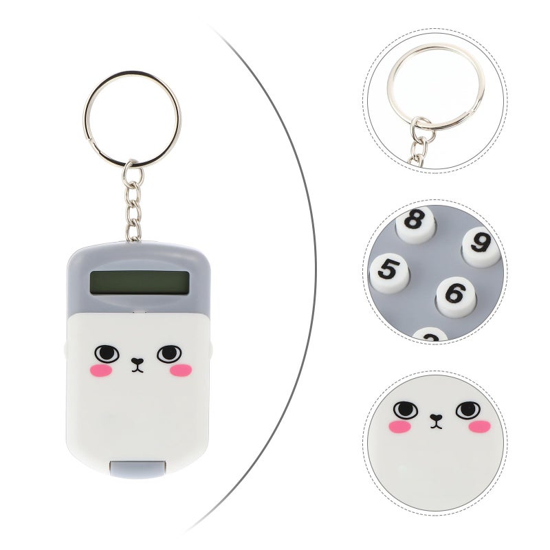 Mini Pocket Size Electronic Calculator Set 2 Pack Portable Gray For Students Office School - Image 4