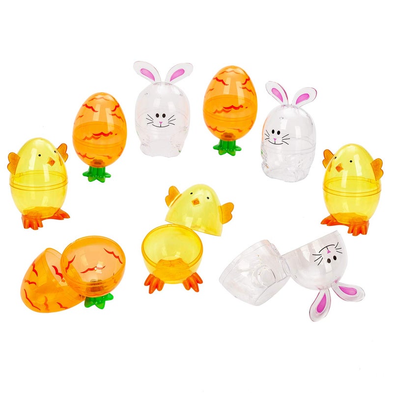 JOYIN 12 Pcs Easter Eggs Shell Bunny Shaped Novelty Themed Characters for Easter Egg Hunt, Basket Stuffers Filler, Fillable Shells, Classroom Prize Supplies, Party Favor - Image 2