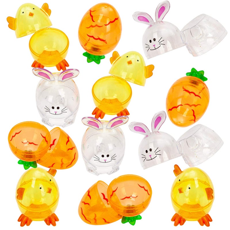 JOYIN 12 Pcs Easter Eggs Shell Bunny Shaped Novelty Themed Characters for Easter Egg Hunt, Basket Stuffers Filler, Fillable Shells, Classroom Prize Supplies, Party Favor - Image 5