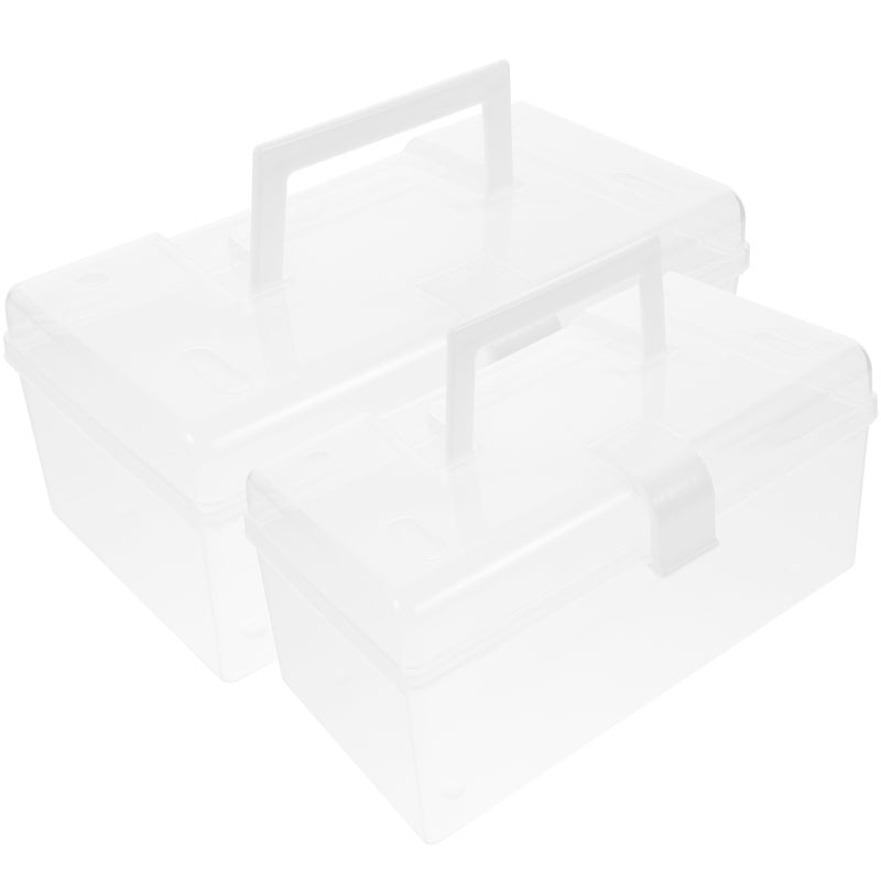 2pcs Transparent Storage Box Multi-functional Box Household Box Cosmetic Container - Image 3