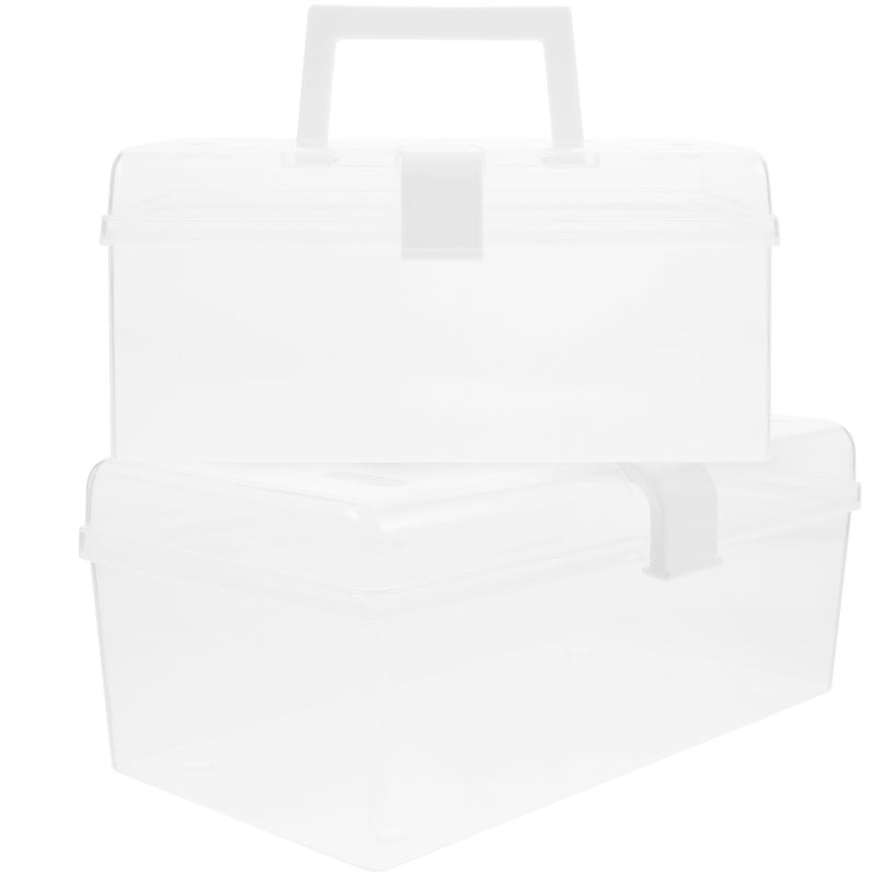2pcs Transparent Storage Box Multi-functional Box Household Box Cosmetic Container - Image 1