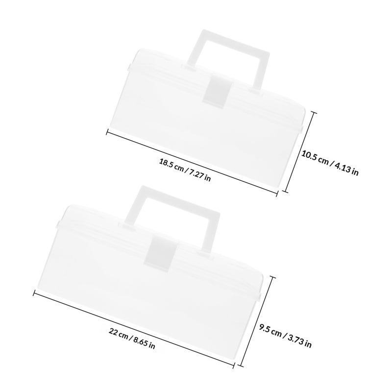 2pcs Transparent Storage Box Multi-functional Box Household Box Cosmetic Container - Image 2